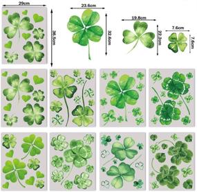 img 3 attached to CCINEE 82 шт. наклейки на окна Святого Патрика: праздничные наклейки в форме клевера для украшения домашней вечеринки.