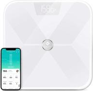 etekcity smart digital bathroom weight scale, body weight and fat scales, wellness bluetooth health monitor, 12.2 x 12.2 inches, white logo