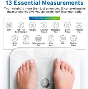 img 3 attached to Etekcity Smart Digital Bathroom Weight Scale, Body Weight and Fat Scales, Wellness Bluetooth Health Monitor, 12.2 x 12.2 inches, White