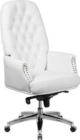 img 3 attached to 💺 Flash Furniture High Back Traditional Tufted White LeatherSoft Multifunction Executive Swivel Ergonomic Office Chair with Arms: Maximum Comfort and Style