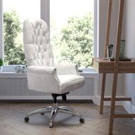 💺 flash furniture high back traditional tufted white leathersoft multifunction executive swivel ergonomic office chair with arms: maximum comfort and style логотип