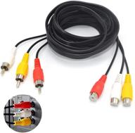 улучшенный xenocam 10ft rca аудио/видео композитный кабель для dvd/vcr/sat с желтым, белым и красным разъемами - 3 мужской на 3 женский. логотип