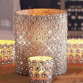 img 1 attached to 💎 Foraineam Rhinestone Crystal Ribbon: 10 Yards/30 Feet of Dazzling Silver Flower Mesh Wrap Roll