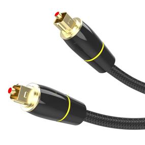 img 1 attached to 🔊 3 Feet Digital Optical Audio Cable Toslink Cable - Flawless Audio, 24K Gold-Plated, Slim Braided Fiber Optic Male to Male Cord for Home Theater, Sound Bar, TV, PS, Xbox, Samsung