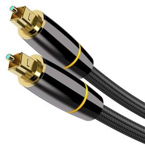 img 4 attached to 🔊 3 Feet Digital Optical Audio Cable Toslink Cable - Flawless Audio, 24K Gold-Plated, Slim Braided Fiber Optic Male to Male Cord for Home Theater, Sound Bar, TV, PS, Xbox, Samsung