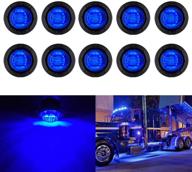 🚦 комплект из 10 водонепроницаемых мини-круглых синих светодиодных маркерных огней keing для прицепов, грузовиков и домов на колесах - сигнальный огонь 12 в, герметичный дизайн, долговечная гарантия логотип