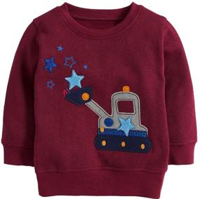 img 4 attached to Stylish Toddler Excavator Crewneck Sweatshirt: Boys' Fashion Hoodies & Sweatshirts