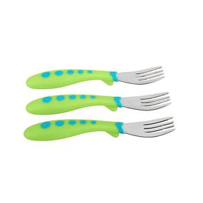 img 1 attached to NUK First Essentials Kiddy Cutlery Forks: 3-Pack, Assorted Colors