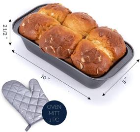 img 3 attached to KITESSENSU Bread Pans for Baking: Set of 4 Nonstick Carbon Steel Loaf Pans, 8.4 x 4.4 Inch with Oven Mitt - High-Quality Baking Essentials