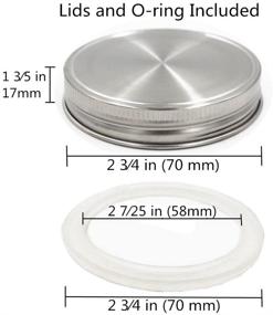 img 2 attached to 🔒 Premium 12 PCS Stainless Steel Mason Jar Lids: Reusable, Leak Proof Caps for Regular Mouth Jars with Silicone Seals – Polished Surface