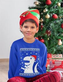 img 2 attached to 🦖 Fashion Hoodies & Sweatshirts: Boys' Christmas Sweatshirt with Dinosaur Sleeve T-Shirt