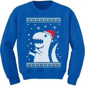 img 4 attached to 🦖 Fashion Hoodies & Sweatshirts: Boys' Christmas Sweatshirt with Dinosaur Sleeve T-Shirt