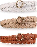 pieces womens braided leather skinny logo