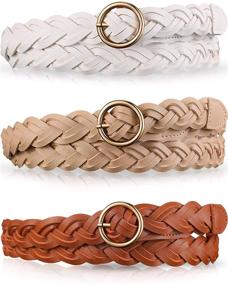 img 4 attached to Pieces Womens Braided Leather Skinny