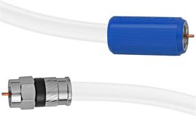 img 2 attached to Mediabridge Coaxial Digital Audio/Video Cable (4 Foot) – Triple Shielded F-Pin To F-Pin With Easy Grip Connector Caps - White