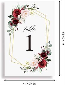 img 2 attached to 🌹 Doris Home Burgundy Wedding Table Numbers Set - 25 Double Sided Floral Design Cards for Elegant Reception Décor