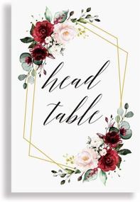 img 1 attached to 🌹 Doris Home Burgundy Wedding Table Numbers Set - 25 Double Sided Floral Design Cards for Elegant Reception Décor