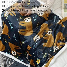 img 3 attached to 🦥 Zevrez Sloth Blanket - Soft Flannel Fleece Throw for Sloth Lovers of All Ages (Sloth 3, 48"x60")