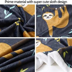 img 2 attached to 🦥 Zevrez Sloth Blanket - Soft Flannel Fleece Throw for Sloth Lovers of All Ages (Sloth 3, 48"x60")