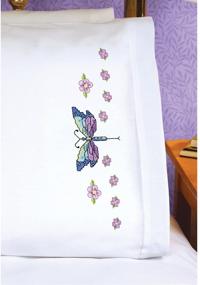 img 1 attached to Janlynn Dragonfly Pillowcase Stamped 30 Inch