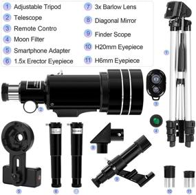 img 3 attached to 🔭 70mm Aperture 300mm FMC Optics Deesoo Telescope for Adults Beginners - Professional Kids Telescopes View Moon - Portable Refractor Telescopes with Adjustable Tripod, Phone Adapter, and Moon Filter