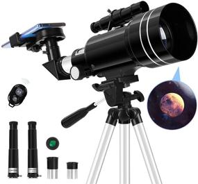 img 4 attached to 🔭 70mm Aperture 300mm FMC Optics Deesoo Telescope for Adults Beginners - Professional Kids Telescopes View Moon - Portable Refractor Telescopes with Adjustable Tripod, Phone Adapter, and Moon Filter