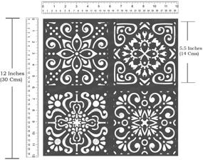 img 3 attached to 🎨 CrafTreat Moroccan Tile Stencils for DIY Art and Craft - Reusable Stencils for Painting on Wood, Wall, Tile, Canvas, Paper, and Floor - 12x12 Inches - Moroccan Tile Wall Decor