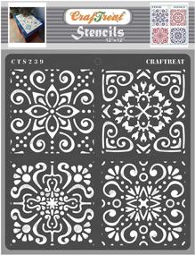 img 4 attached to 🎨 CrafTreat Moroccan Tile Stencils for DIY Art and Craft - Reusable Stencils for Painting on Wood, Wall, Tile, Canvas, Paper, and Floor - 12x12 Inches - Moroccan Tile Wall Decor