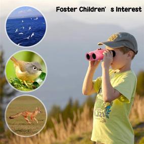 img 3 attached to 👧 Aurosports Kids Compact Binoculars: Upgraded HD Focusing Wheel, Travel Birding Telescope for 5-9 Years Old Girl Boys. Perfect Gift for 3-10 Year Old Girls – Pink!