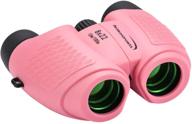 👧 aurosports kids compact binoculars: upgraded hd focusing wheel, travel birding telescope for 5-9 years old girl boys. perfect gift for 3-10 year old girls – pink! logo