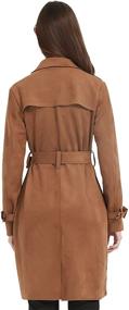 img 3 attached to Leather Breasted Lightweight Overcoat Outwear Women's Clothing