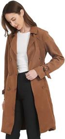 img 1 attached to Leather Breasted Lightweight Overcoat Outwear Women's Clothing