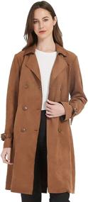img 2 attached to Leather Breasted Lightweight Overcoat Outwear Women's Clothing