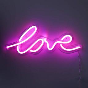 img 1 attached to 💡 Illuminating Love: Isaac Jacobs 17.5" x 7" LED Neon Pink Wall Sign - Stylish Lighting Décor for Bedroom, Parties, and Holidays!