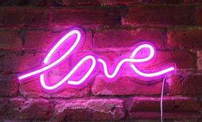 img 4 attached to 💡 Illuminating Love: Isaac Jacobs 17.5" x 7" LED Neon Pink Wall Sign - Stylish Lighting Décor for Bedroom, Parties, and Holidays!