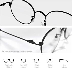 img 1 attached to 👓 Защитите глаза с помощью игровых очков от синего света TIVSAN для женщин/мужчин - стильная круглая оправа, металлический дизайн - противостоит усталости глаз и блокирует УФ-лучи - идеально подходит для работы за компьютером и чтения (черный)