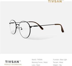 img 3 attached to 👓 Защитите глаза с помощью игровых очков от синего света TIVSAN для женщин/мужчин - стильная круглая оправа, металлический дизайн - противостоит усталости глаз и блокирует УФ-лучи - идеально подходит для работы за компьютером и чтения (черный)