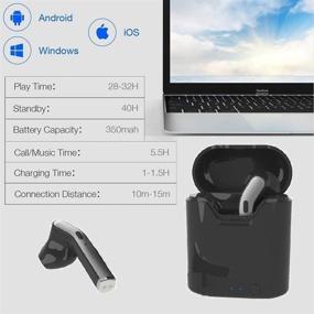 img 2 attached to 🎧 Беспроводные наушники TWS Bluetooth 5.0 высокой верности с 40-часовым временем воспроизведения - Идеально для спорта и путешествий