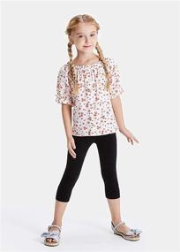 img 3 attached to 👧 Thee Bron Printed Cotton Capri Crop Summer Leggings: Comfy and Stylish Pants for Toddler and Little Girls