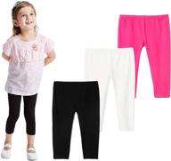 👧 thee bron printed cotton capri crop summer leggings: comfy and stylish pants for toddler and little girls logo