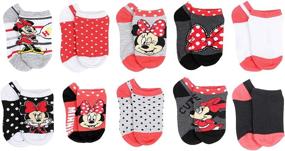 img 4 attached to Носки Minnie Mouse без дужек в упаковке по 10 штук для маленьких девочек от Disney