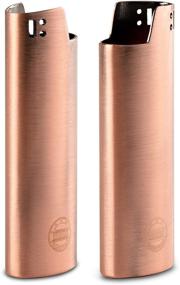 img 3 attached to 🔥 Copper Lighter Holder - Vintage Mason Forge Metal Bic Lighter Case - Fits Large Full Size Bic J6 Lighter - 2 Pack and 4 Pack (2)