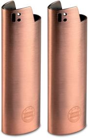 img 4 attached to 🔥 Copper Lighter Holder - Vintage Mason Forge Metal Bic Lighter Case - Fits Large Full Size Bic J6 Lighter - 2 Pack and 4 Pack (2)