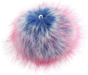 img 2 attached to 🦊 Furling Pompoms: Luxurious Faux Fox Fur Fluffy Pom Poms for Knitting Hats - 12pcs, 4.7 Inches, Mixed Colors