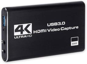 img 4 attached to 🎮 HDMI Game Capture with USB 3.0 - Full HD 1080P Live Video Recording Box - HDMI to USB Adapter Video and Audio Grabber for Windows, Mac OS, and Linux System - Black