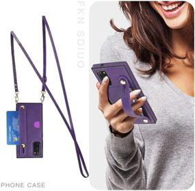 img 2 attached to 👛 ZYZX Crossbody Wallet Case for Samsung Galaxy S20 FE 5G - Removable Leather Strap, Card Holders, Shoulder Lanyard, Kickstand - KB Purple