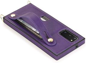 img 1 attached to 👛 ZYZX Crossbody Wallet Case for Samsung Galaxy S20 FE 5G - Removable Leather Strap, Card Holders, Shoulder Lanyard, Kickstand - KB Purple