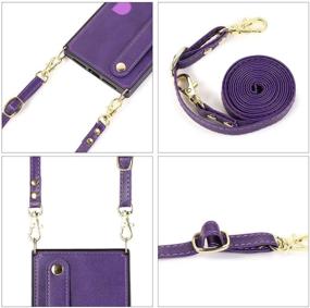 img 3 attached to 👛 ZYZX Crossbody Wallet Case for Samsung Galaxy S20 FE 5G - Removable Leather Strap, Card Holders, Shoulder Lanyard, Kickstand - KB Purple