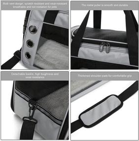 img 1 attached to 🐾 Gray Small Animal Carrier Bag - Breathable & Portable Guinea Pig, Hamster, Squirrel, Hedgehog, Bunny, Chinchilla, Lizard Travel Carrier with Soft Pad, 3 Doors & Shoulder Strap