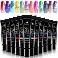 💅 12 color pack of nail stamping polish gel: uv led gel polish for stamped nail art with special polish gel - 8ml logo